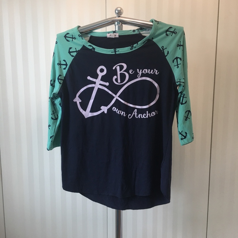 Ardene navy and green Be Your Own Anchor very soft Size L